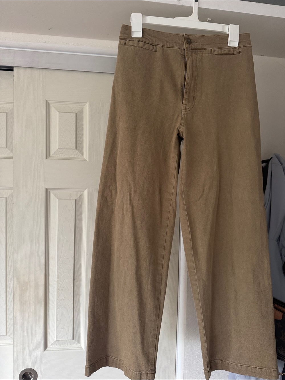 Madewell Emmett Wide Leg Cropped Khaki Pant